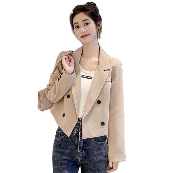 women's suits & blazers high-quality suit jacket 2021 autumn double-breasted short design high-waist korean fashion clothing, White;black
women's suits & blazers high-quality suit jacket 2021 autumn double-breasted short design high-waist korean fashion clothing, White;black