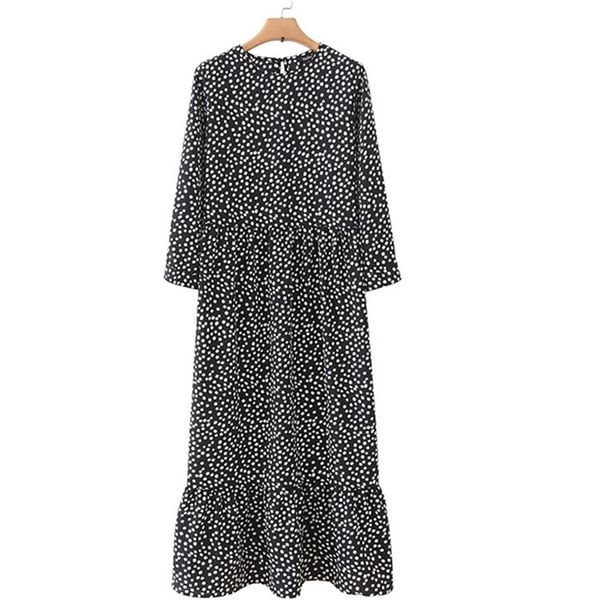 women's printed pleated straight casual o neck three-quarter sleeve dress fashion polka dot ruffle print maxi dresses 210517, Black;gray
women's printed pleated straight casual o neck three-quarter sleeve dress fashion polka dot ruffle print maxi dresses 210517, Black;gray