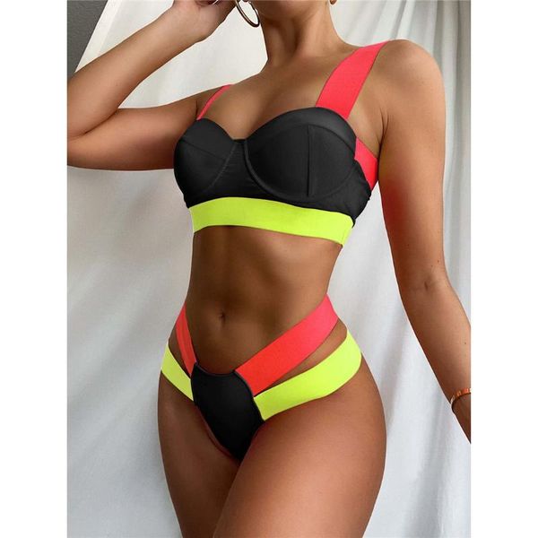 one-piece suits 2 colors splicing bra cup bikini push up swimsuit female swimwear women two-pieces set bather bathing suit swim
one-piece suits 2 colors splicing bra cup bikini push up swimsuit female swimwear women two-pieces set bather bathing suit swim