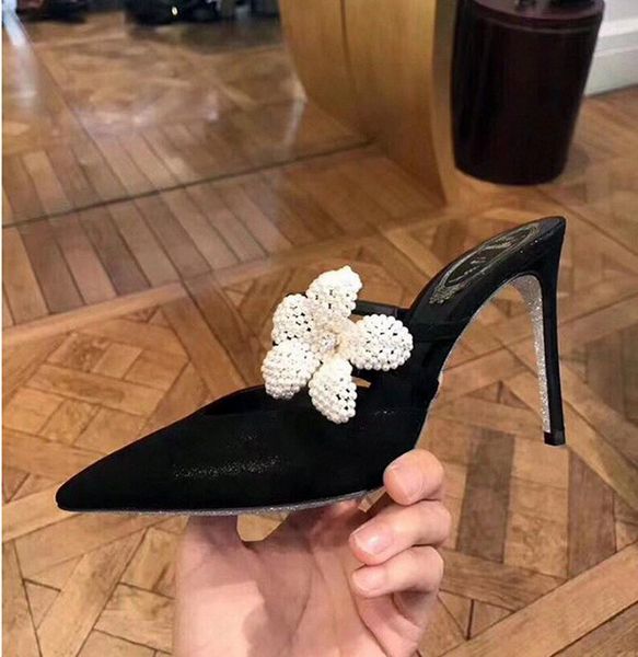 kmeioo elegant wedding shoes woman mule sandals bride pearl floral high heels slip-on pointed toe mules women party, Black
kmeioo elegant wedding shoes woman mule sandals bride pearl floral high heels slip-on pointed toe mules women party, Black
