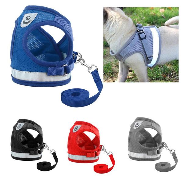 dog collars & leashes reflective pet harness leash set soft breathable vest walking lead puppy chest collar rope for small medium dogs
dog collars & leashes reflective pet harness leash set soft breathable vest walking lead puppy chest collar rope for small medium dogs