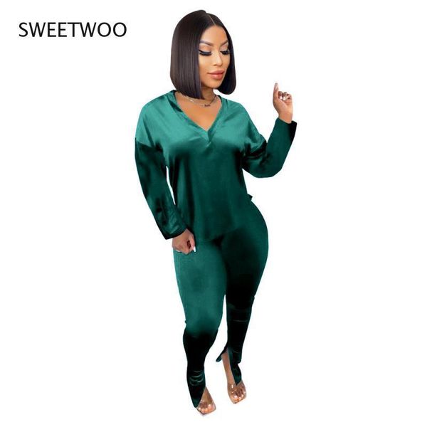 women's two piece pants fashion suit temperament korean velvet solid color long-sleeved trousers two-piece set, White
women's two piece pants fashion suit temperament korean velvet solid color long-sleeved trousers two-piece set, White