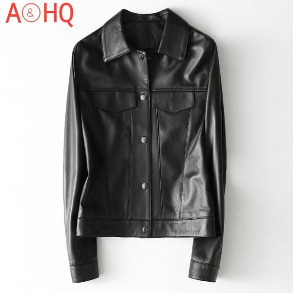 women's leather & faux spring women single breasted jacket casual ladies genuine 100% sheepskin real short coats female high quality, Black
women's leather & faux spring women single breasted jacket casual ladies genuine 100% sheepskin real short coats female high quality, Black