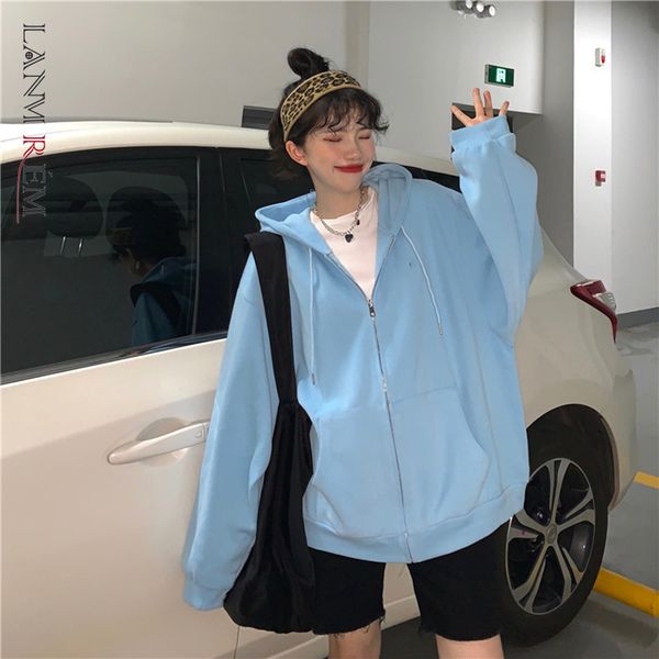 loose fit blue zip-up sweatshirt hooded long sleeve women big size fashion casual tide spring autumn 2e1430 210507, Black
loose fit blue zip-up sweatshirt hooded long sleeve women big size fashion casual tide spring autumn 2e1430 210507, Black