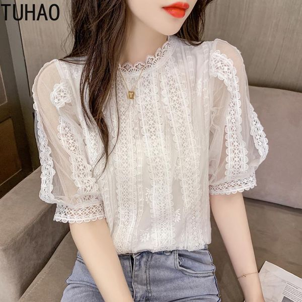 women's blouses & shirts tuhao women summer blouse high waist florals shirt 2021 streetwear sweet for office lady all match elegant, White
women's blouses & shirts tuhao women summer blouse high waist florals shirt 2021 streetwear sweet for office lady all match elegant, White