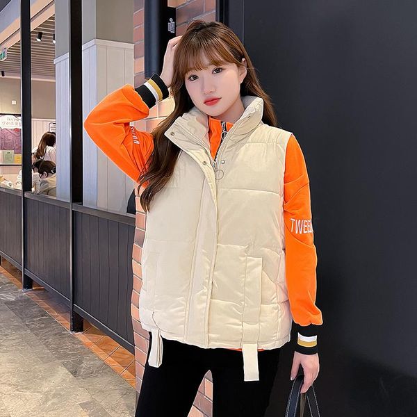 women's vests women solid sleeveless vest jacket stand collar loose cotton padded outwear plus size 3xl warm zipper puffer waistcoat, Black;white
women's vests women solid sleeveless vest jacket stand collar loose cotton padded outwear plus size 3xl warm zipper puffer waistcoat, Black;white