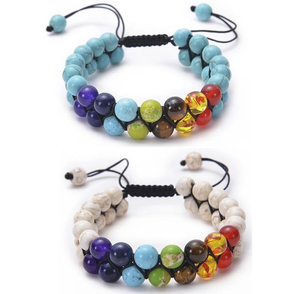 7 chakras braided natural stone bracelet 8mm double rows essential oil diffuser aromatherapy healing meditation yoga, Black
7 chakras braided natural stone bracelet 8mm double rows essential oil diffuser aromatherapy healing meditation yoga, Black