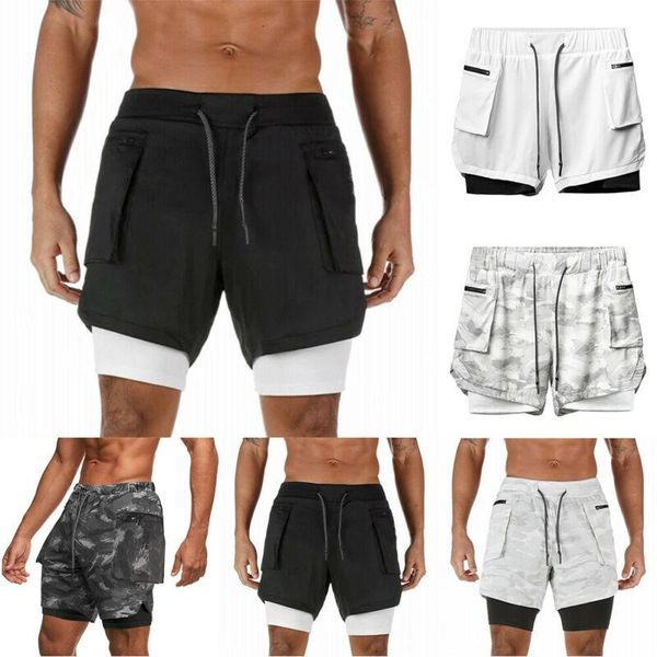 men's shorts breathable training pants sports casual running fitness double, White;black
men's shorts breathable training pants sports casual running fitness double, White;black