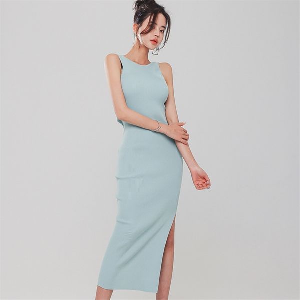 knit maxi tight dress korean ladies summer sleeveless crew neck cabaret blue party office dresses for women 210530, Black;gray
knit maxi tight dress korean ladies summer sleeveless crew neck cabaret blue party office dresses for women 210530, Black;gray