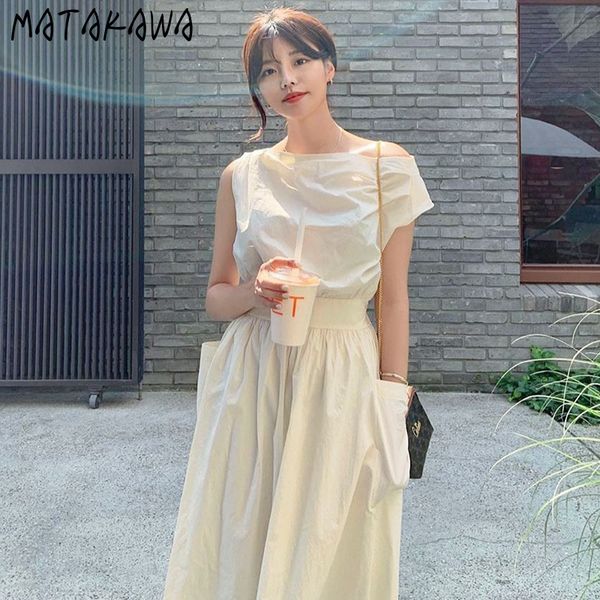 matakawa asymmetrical off-shoulder women dress folds slim waist femme robe double pocket loose sleeveless long vestidos 210513, Black;gray
matakawa asymmetrical off-shoulder women dress folds slim waist femme robe double pocket loose sleeveless long vestidos 210513, Black;gray