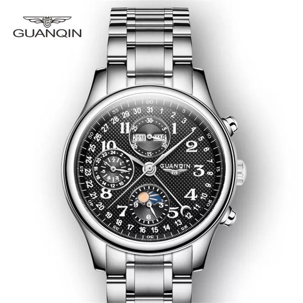 wristwatches 2021 guanqin 39mm men's watches perpetual calendar automatic men mechanical wristwatch stainless steel business luxury clo, Slivery;brown
wristwatches 2021 guanqin 39mm men's watches perpetual calendar automatic men mechanical wristwatch stainless steel business luxury clo, Slivery;brown