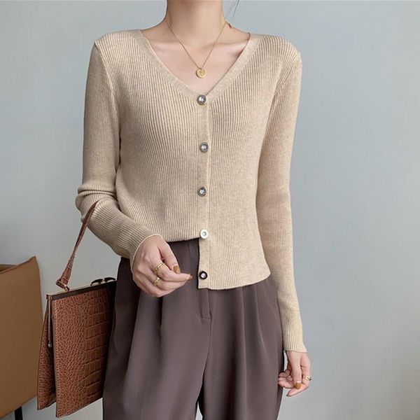 women's knits & tees women long sleeve casual sweaters arrival 2021 autumn simple style v-neck all-match slim ladies knitted cardigans, White
women's knits & tees women long sleeve casual sweaters arrival 2021 autumn simple style v-neck all-match slim ladies knitted cardigans, White
