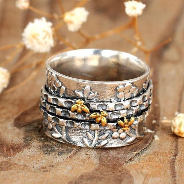jewelry european and american simple personality wide version two-color bee flower ring engagement rings for women wedding, Slivery;golden
jewelry european and american simple personality wide version two-color bee flower ring engagement rings for women wedding, Slivery;golden