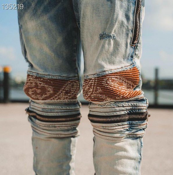 men's jeans zk1156 fashion 2021 runway luxury european design party style clothing, Blue