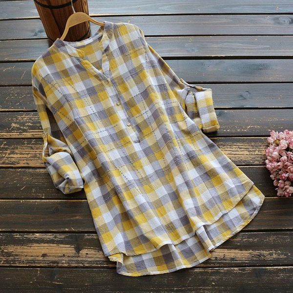 women's blouses & shirts vintage mori girl women plaid shirt 2021 autumn long sleeve cotton linen loose embroidery female korean fashio, White
women's blouses & shirts vintage mori girl women plaid shirt 2021 autumn long sleeve cotton linen loose embroidery female korean fashio, White