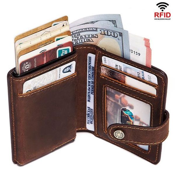 card holders 2021 crazy horse leather men's wallet 100% real zero wallets rfid male short retro zipper multi bag 45, Brown;gray
card holders 2021 crazy horse leather men's wallet 100% real zero wallets rfid male short retro zipper multi bag 45, Brown;gray