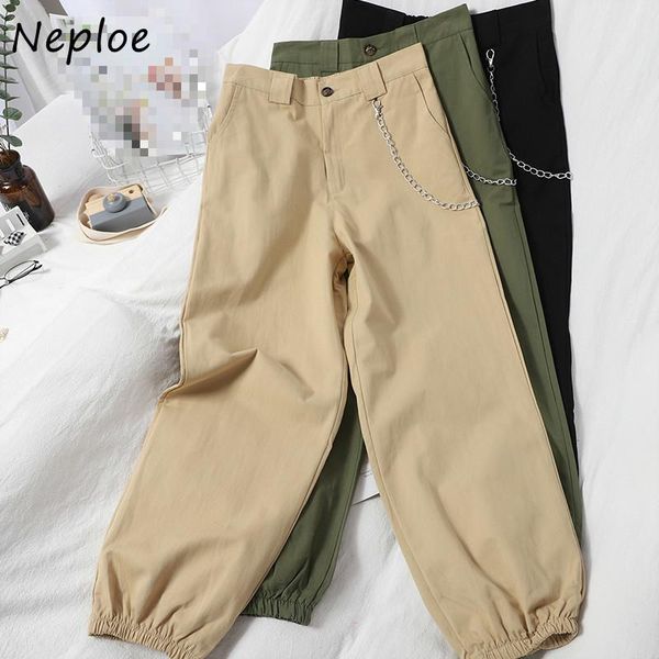 women's pants & capris neploe fashion chain female cargo women korean 2021 bound foot solid button straight casual trousers 82352, Black;white
women's pants & capris neploe fashion chain female cargo women korean 2021 bound foot solid button straight casual trousers 82352, Black;white