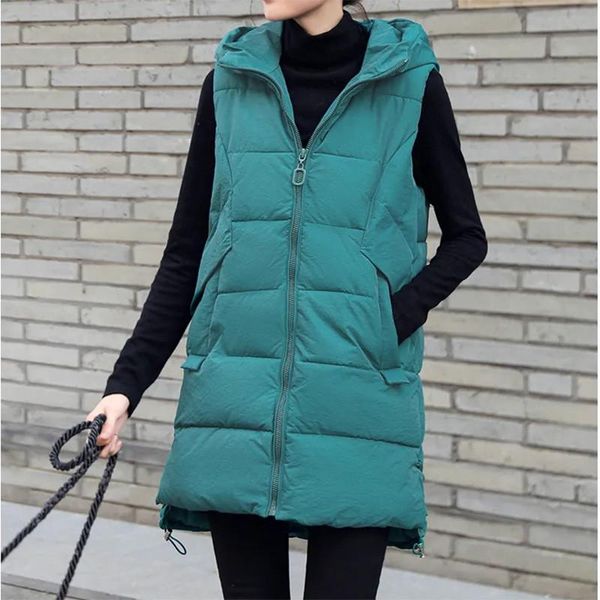 women's vests autumn winter vest women fashion loose mid-length waistcoat solid color sleeveless hooded outer wear jacket female jd1644, Black;white
women's vests autumn winter vest women fashion loose mid-length waistcoat solid color sleeveless hooded outer wear jacket female jd1644, Black;white
