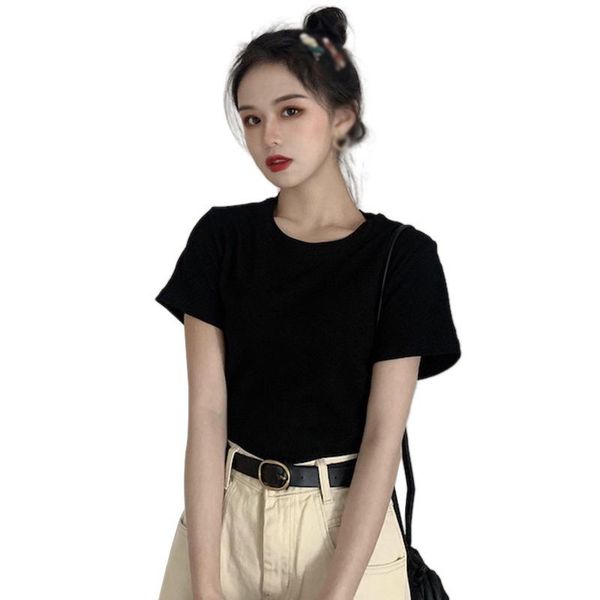 women's t-shirt 2021 summer ladies solid color student casual all-match short-sleeved women o-neck thin wild tees female clothes, White
women's t-shirt 2021 summer ladies solid color student casual all-match short-sleeved women o-neck thin wild tees female clothes, White