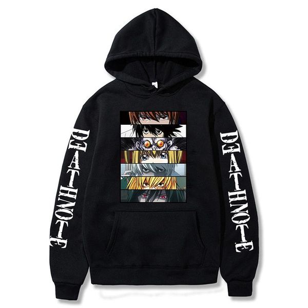 men's hoodies & sweatshirts 2021 death note eyes printed hip hop streetwear men women anime hooded sweatshirt pullover hoodie oversized, Black
men's hoodies & sweatshirts 2021 death note eyes printed hip hop streetwear men women anime hooded sweatshirt pullover hoodie oversized, Black