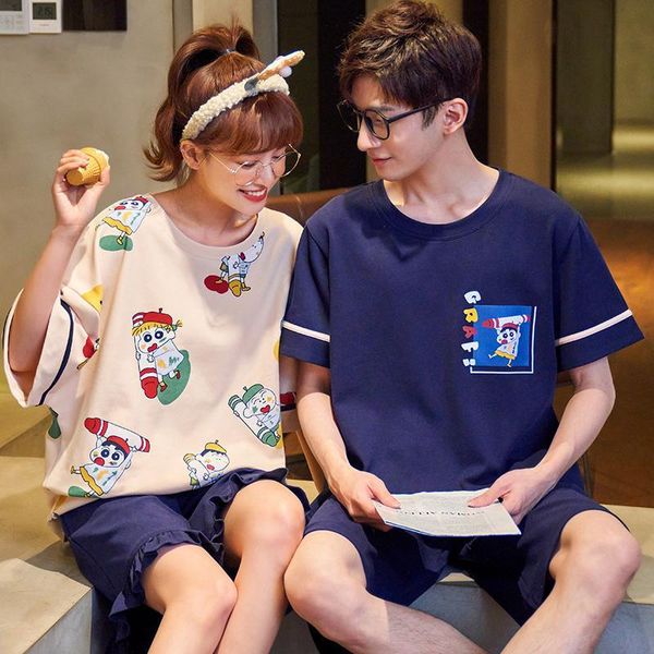 couple cotton sleepwear women pajama set cute crayon shin-chan home suit soft comfortable nightwear large size simple sleep, Black;brown
couple cotton sleepwear women pajama set cute crayon shin-chan home suit soft comfortable nightwear large size simple sleep, Black;brown