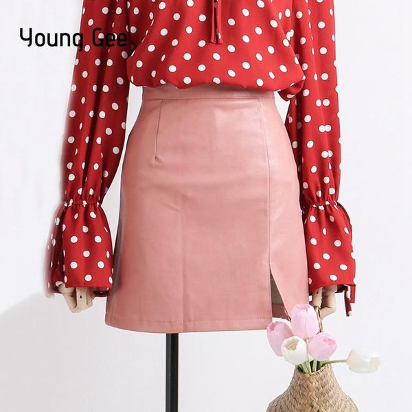 skirts young gee 2021 autumn winter version high waist pu leather womens elegant side split black pink mini tube skirt saias
skirts young gee 2021 autumn winter version high waist pu leather womens elegant side split black pink mini tube skirt saias