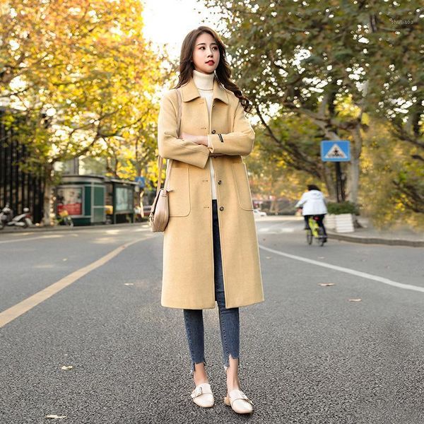 women's wool & blends long woolen coat women 2021 spring autumn slim hepburn style cashmere manteau femme hiver casaco feminino, Black
women's wool & blends long woolen coat women 2021 spring autumn slim hepburn style cashmere manteau femme hiver casaco feminino, Black