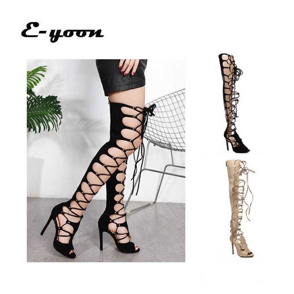 sandals black woman high heels boots summer design hollow out cross-tied lace up over the knee
sandals black woman high heels boots summer design hollow out cross-tied lace up over the knee