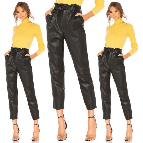 women's pants & capris style women high waist paperbag cigaratte pu leather stretch trousers ladies long fashion s l xl, Black;white
women's pants & capris style women high waist paperbag cigaratte pu leather stretch trousers ladies long fashion s l xl, Black;white