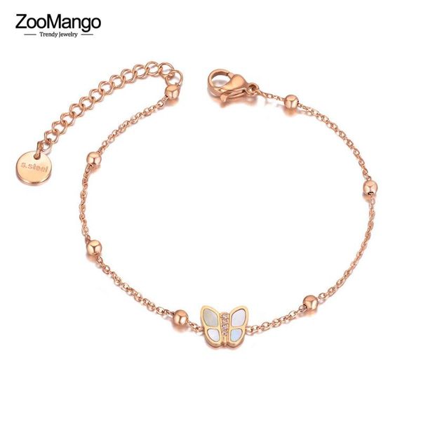 charm bracelets zoomango trendy 316l stainless steel white shell butterfly for women girls rose gold chain link jewelry zb21004, Golden;silver
charm bracelets zoomango trendy 316l stainless steel white shell butterfly for women girls rose gold chain link jewelry zb21004, Golden;silver