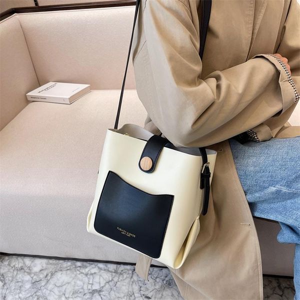 evening bags 2021 elegant women bucket casual large capacity pu leather handbags brand designer female beige shoulder messenger bag 
evening bags 2021 elegant women bucket casual large capacity pu leather handbags brand designer female beige shoulder messenger bag