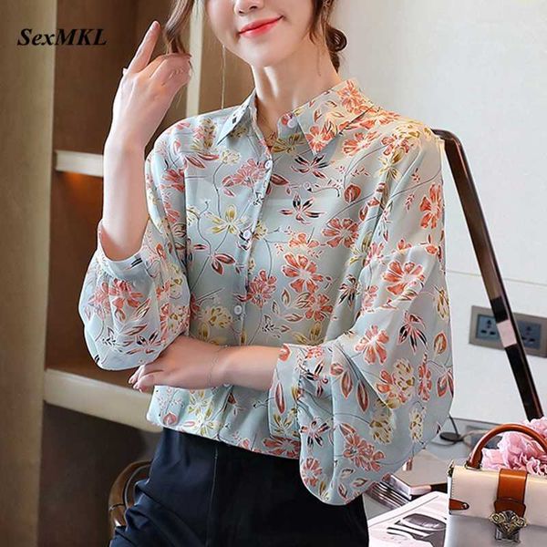 women long sleeve office blouses fashion korean style floral printed loose ladies clothes elegant chiffon shirts 210528, White
women long sleeve office blouses fashion korean style floral printed loose ladies clothes elegant chiffon shirts 210528, White
