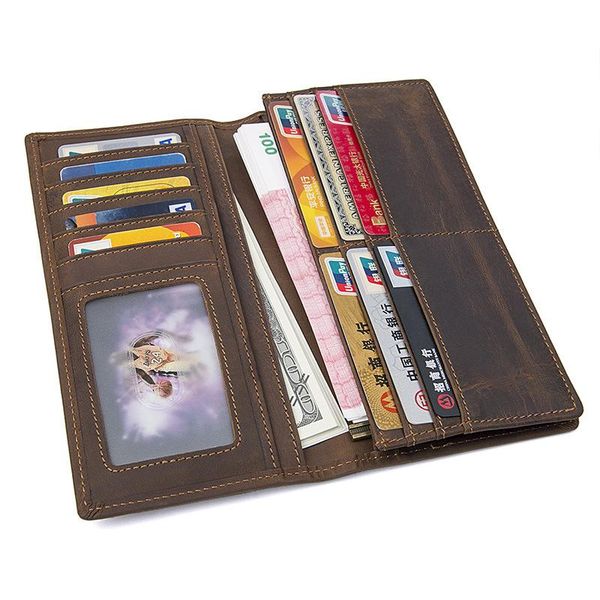 wallets vintage genuine leather men long slim bifold zipper wallet male card holder purse, Red;black
wallets vintage genuine leather men long slim bifold zipper wallet male card holder purse, Red;black