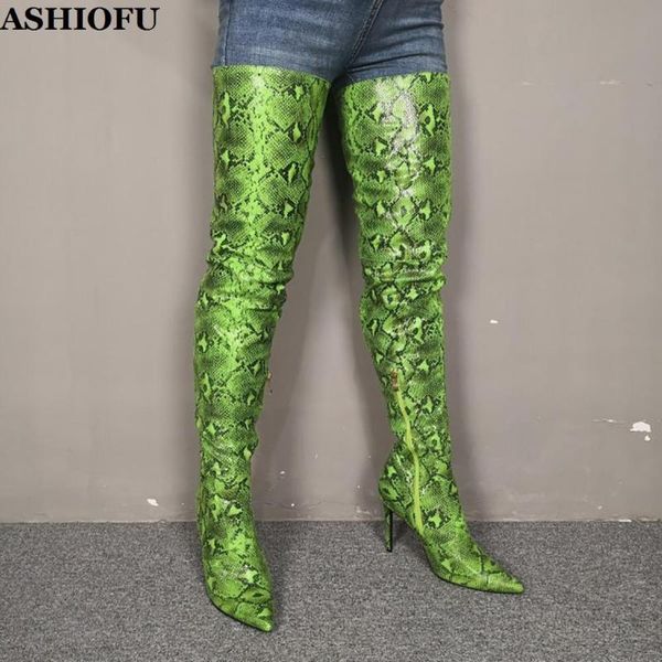 boots ashiofu handmade ladies thigh high snake-print leather party prom over knee real pos evening fashion, Black
boots ashiofu handmade ladies thigh high snake-print leather party prom over knee real pos evening fashion, Black