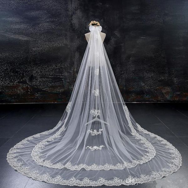 bridal veils real image wedding long lace applique crystals one-layer cathedral length custom made veil, Black
bridal veils real image wedding long lace applique crystals one-layer cathedral length custom made veil, Black