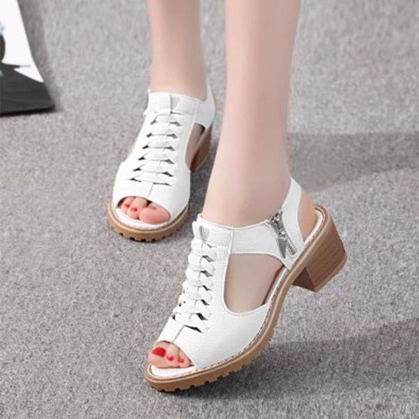 dress shoes women sandals ladies hollow out breathable female zipper square heels 2021 summer woman peep toe casual solid footwear, Black
dress shoes women sandals ladies hollow out breathable female zipper square heels 2021 summer woman peep toe casual solid footwear, Black
