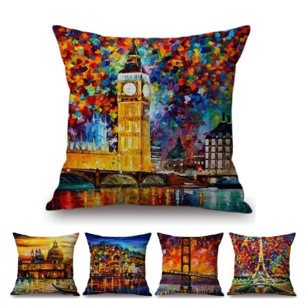 cushion/decorative pillow 18" european nordic art dots oil painting colorful landmark buildings big ben tower throw home decor cushion
cushion/decorative pillow 18" european nordic art dots oil painting colorful landmark buildings big ben tower throw home decor cushion