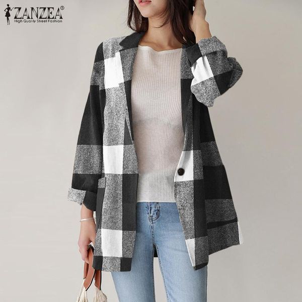 women's suits & blazers 2022 oversized fashion women single button up blazer spring autumn long sleeve plaid outwears casual loose co, White;black
women's suits & blazers 2022 oversized fashion women single button up blazer spring autumn long sleeve plaid outwears casual loose co, White;black