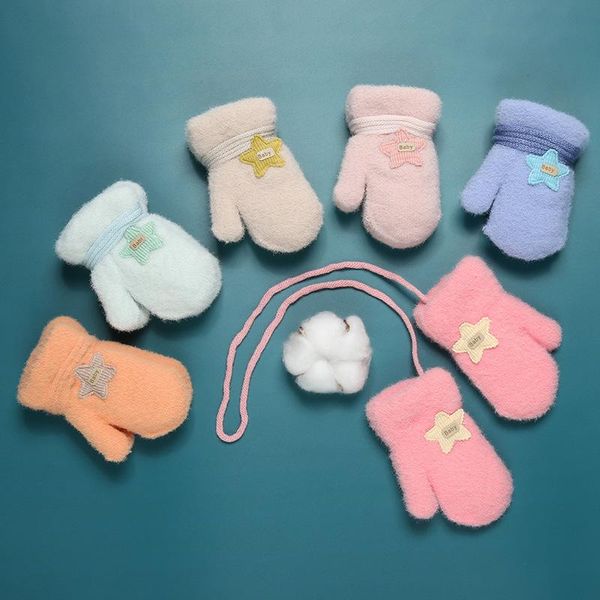 children's mittens baby plus velvet padded bag gloves winter cute hanging neck cartoon cold warm children for born, White
children's mittens baby plus velvet padded bag gloves winter cute hanging neck cartoon cold warm children for born, White