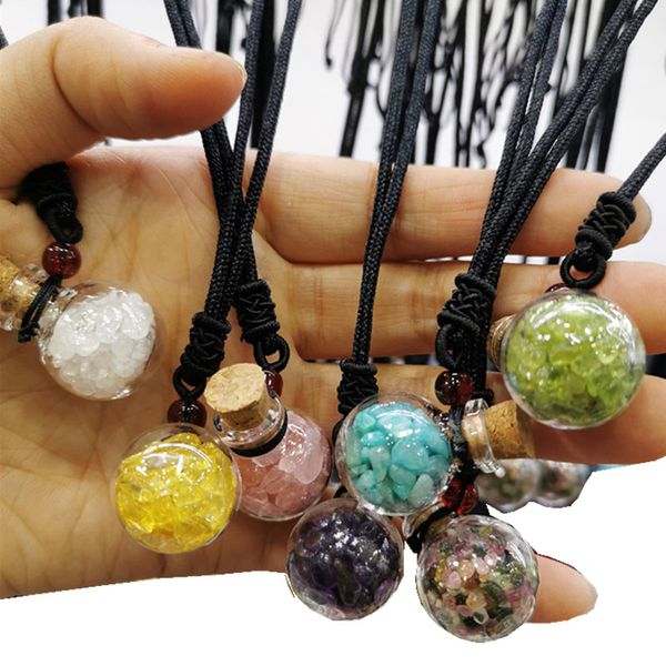 handmade energy crystal stone glass bottle pendant necklaces for women men lovers lucky party club jewelry with chain, Silver
handmade energy crystal stone glass bottle pendant necklaces for women men lovers lucky party club jewelry with chain, Silver