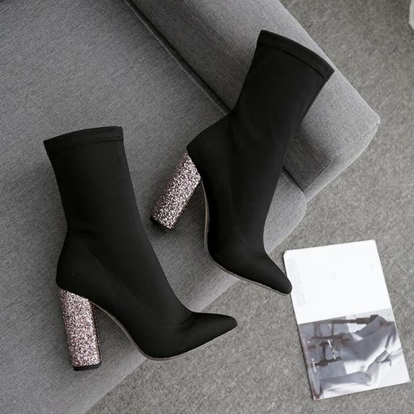 boots women elastic stretch thick heel pointed toe pu leather mid-calf high spring autumn ladies shoes t1#, Black
boots women elastic stretch thick heel pointed toe pu leather mid-calf high spring autumn ladies shoes t1#, Black
