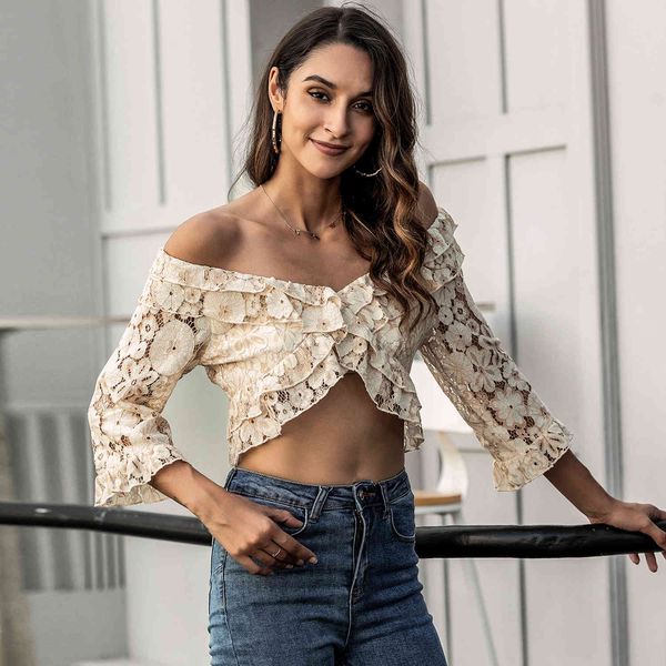 blouses summer apricot slash neck women blouse long sleeve back zipper ruffles lace crop shirts, White
blouses summer apricot slash neck women blouse long sleeve back zipper ruffles lace crop shirts, White