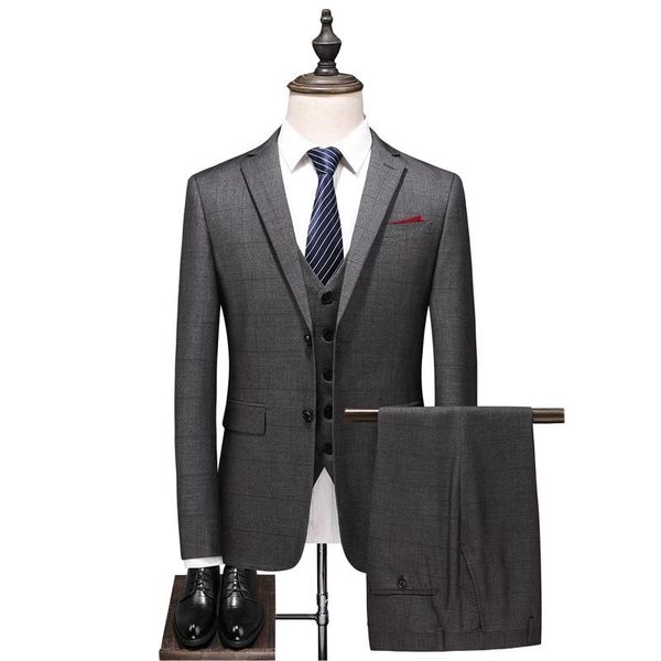 men's suits & blazers brand slim fit wool plaid suit men classic 3 piece mens wedding business casual grey formal, White;black
men's suits & blazers brand slim fit wool plaid suit men classic 3 piece mens wedding business casual grey formal, White;black