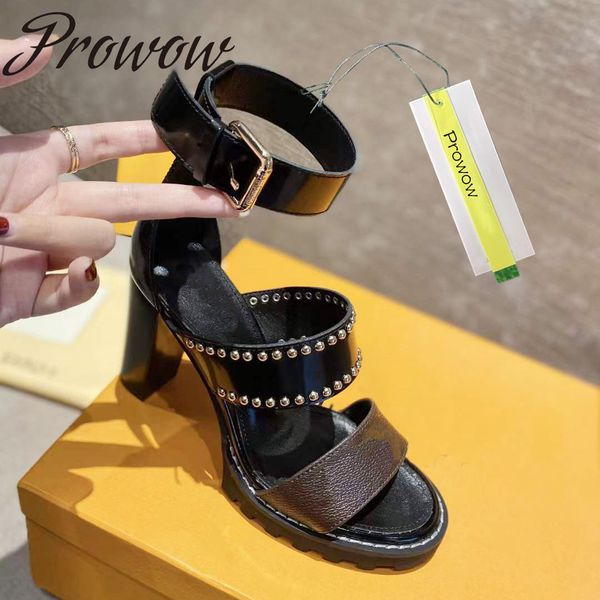 official website 70% off outlet prowow new summer studded luxury brand sandals open toe high heels shoes women zapatos mujer, Black
official website 70% off outlet prowow new summer studded luxury brand sandals open toe high heels shoes women zapatos mujer, Black