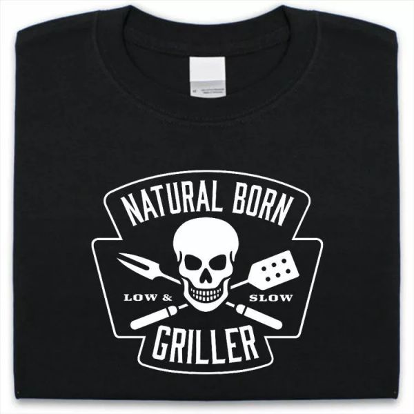 natural born griller t-shirt mens womens funny gift bbq, White;black 
natural born griller t-shirt mens womens funny gift bbq, White;black