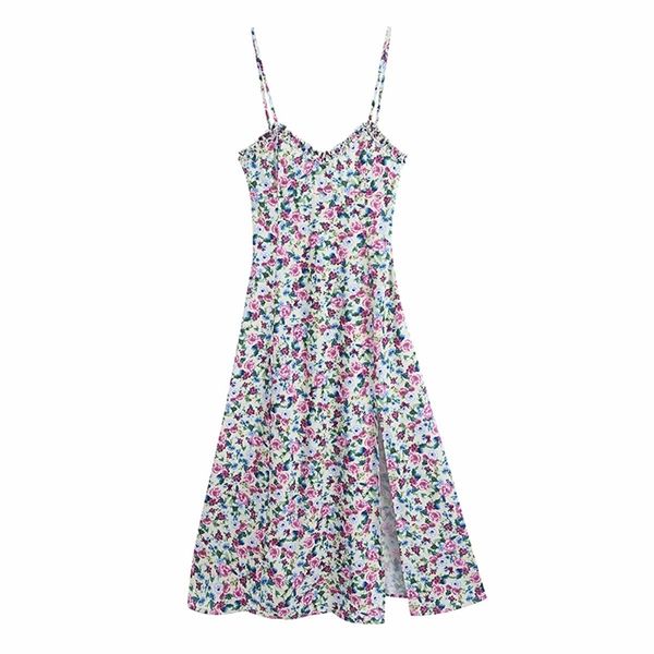 sweet floral print sling dress women backless v neck side slits a-line long female summer party vestido 210514, Black;gray
sweet floral print sling dress women backless v neck side slits a-line long female summer party vestido 210514, Black;gray