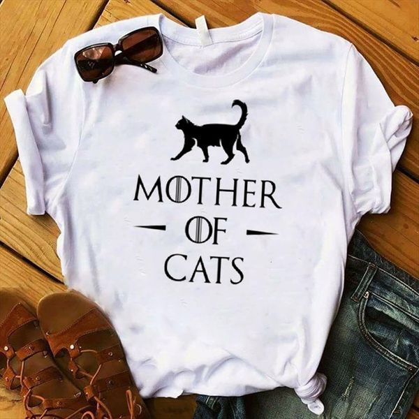mother of cat printed women short sleeve loose tee female clothes graphic, White
mother of cat printed women short sleeve loose tee female clothes graphic, White