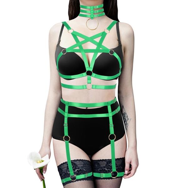 bras sets sword belt collar accessories elastic bondage pentagram harness for women cage bra suspenders garters 2pc lingerie set, Red;black
bras sets sword belt collar accessories elastic bondage pentagram harness for women cage bra suspenders garters 2pc lingerie set, Red;black