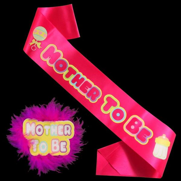 party favor pink feather baby shower set fabric badge 2021 design satin sash colorful mother to be print event supplies
party favor pink feather baby shower set fabric badge 2021 design satin sash colorful mother to be print event supplies