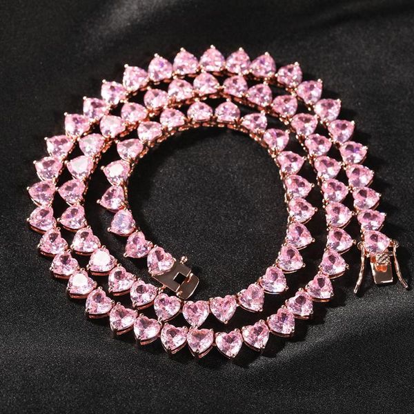 bangle hip hop zircon peach heart necklace fashion trend men's and women's heart-shaped tennis chain one row, Black
bangle hip hop zircon peach heart necklace fashion trend men's and women's heart-shaped tennis chain one row, Black